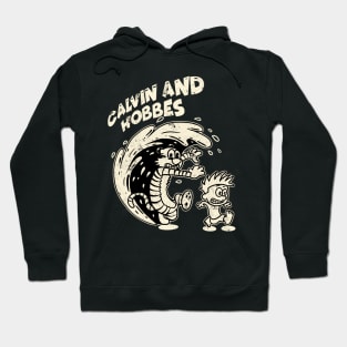 Drawing retro Vintage 80s and 90s Run Quickly! Big Waves are Coming Hoodie